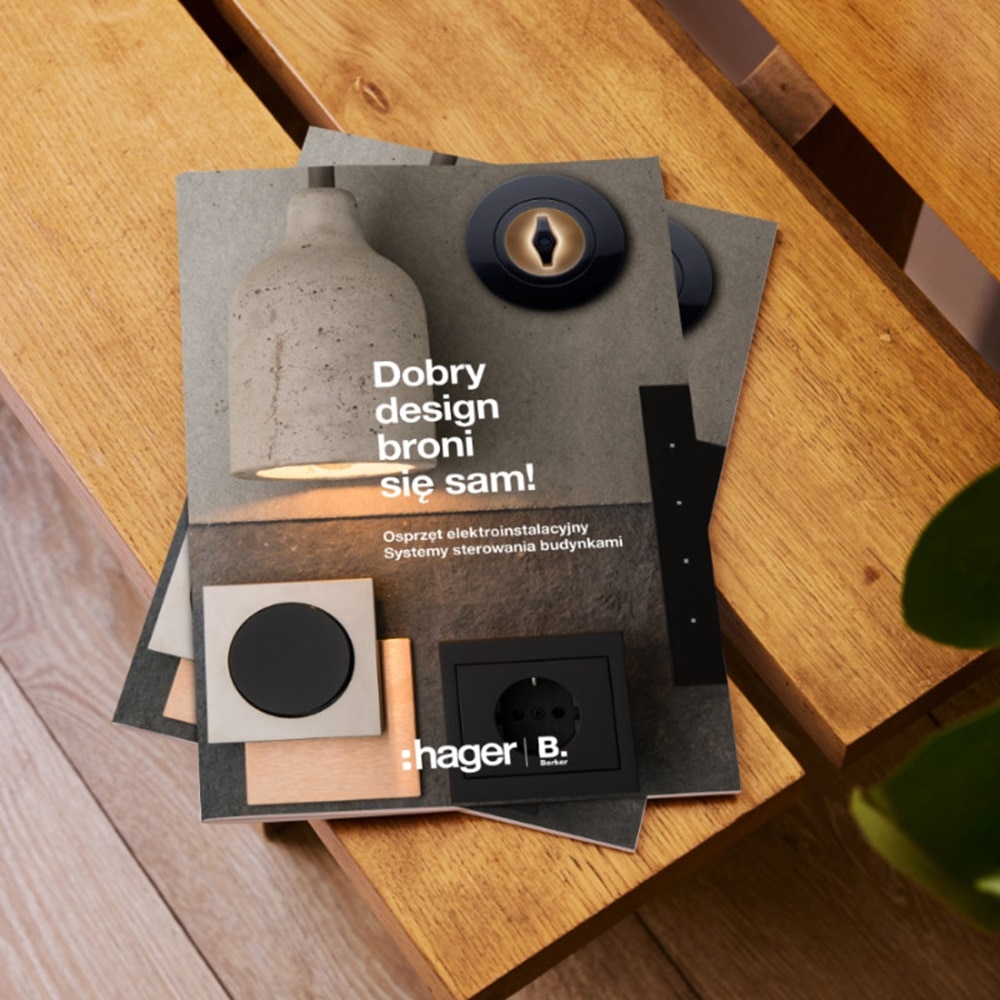 Broszura Good Design z portfolio firmy Hager