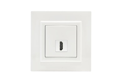 Gniazdo HDMI lumina intense firmy Hager w kolorze białym