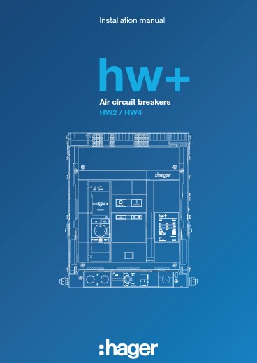 Okładka instrukcji instalacji wyłączników powietrznych Hager HW+ HW2 / HW4