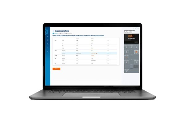 Ekran laptopa przedstawiający historię zdarzeń w Hager Power setup