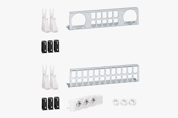 Detailansicht Bestückungspakete für Feldverteiler Unterputz von Hager