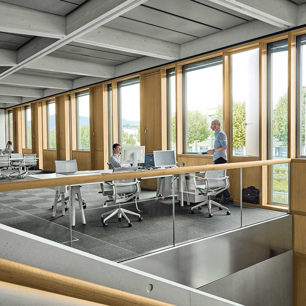 Öppet kontorsutrymme som exempel för ett rekommenderat applikationsområde för KNX DALI-gateways