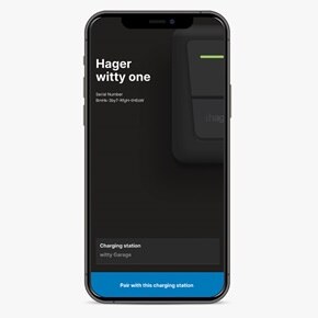 Hager witty one laddbox har appanslutning via bluetooth