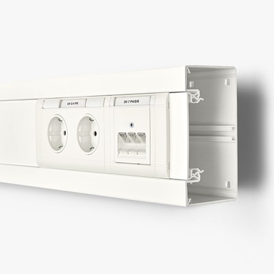 Uttagsin­satser  till fönsterbänkskanaler från Hager