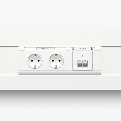 Fönsterbänkskanaler med 80 mm front för apparater från Hager