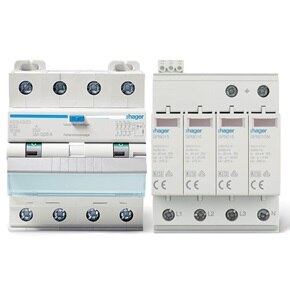 Normprodukter som säkrar laddboxen från Hager