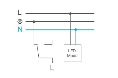 Anslutningskrets Hager Q7 Permanent ljus med Ledmodul