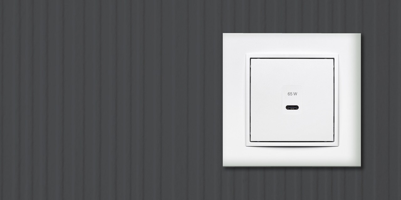 USB-C-uttag i serie S1 från Hager