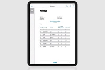Gruppförteckning  från Hager