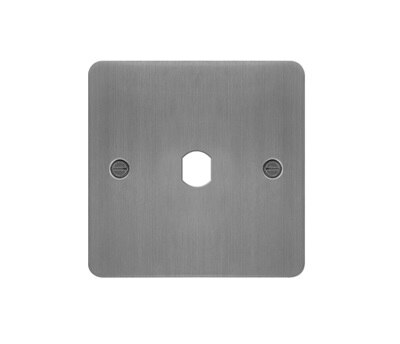 Double pole switch socket in polished steel