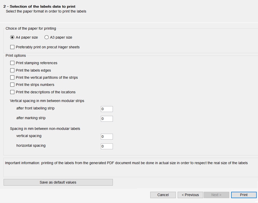 hagercad label print wizard page 2