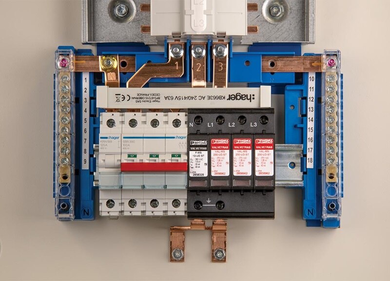 hager distribution board with surge protection