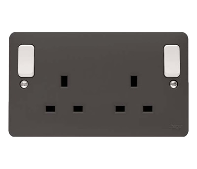 Double socket with separated rockers