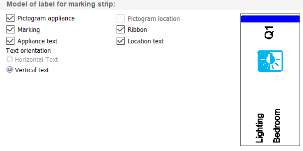 hagercad label strip settings - marking label strip options