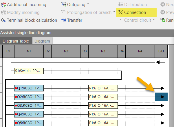 hagercad diagram connection options button