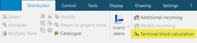 hagercad terminal block calculation button