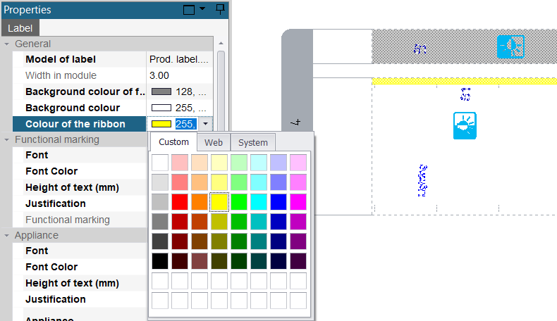 hagercad label background colour options