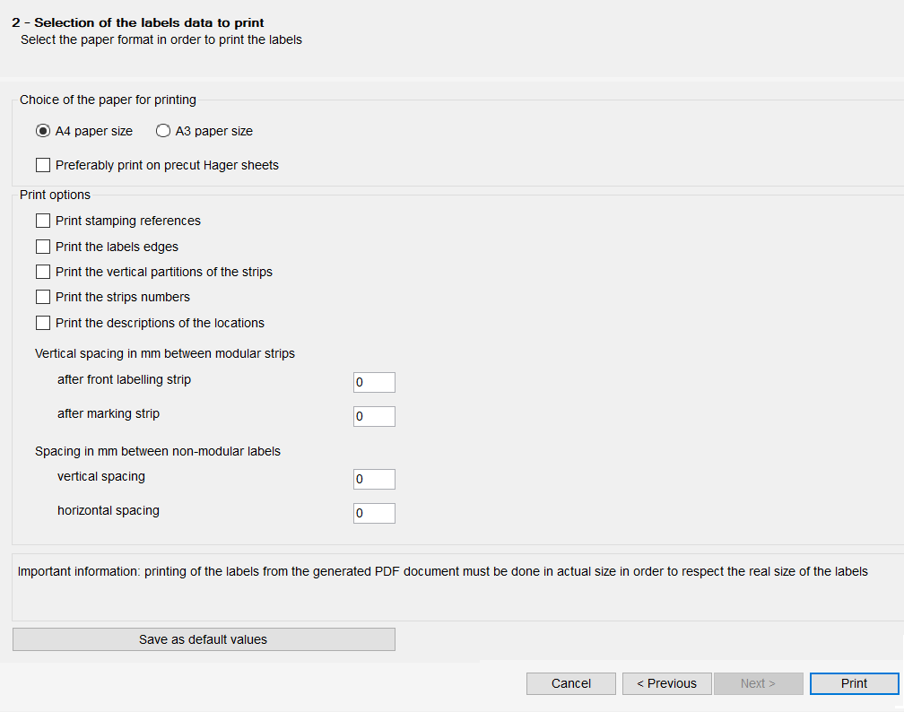 hagercad label print wizard page 2