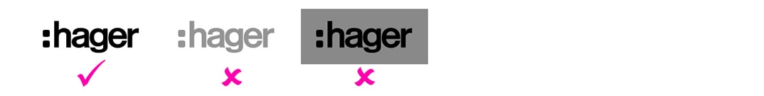 How to use the Hager logo in black